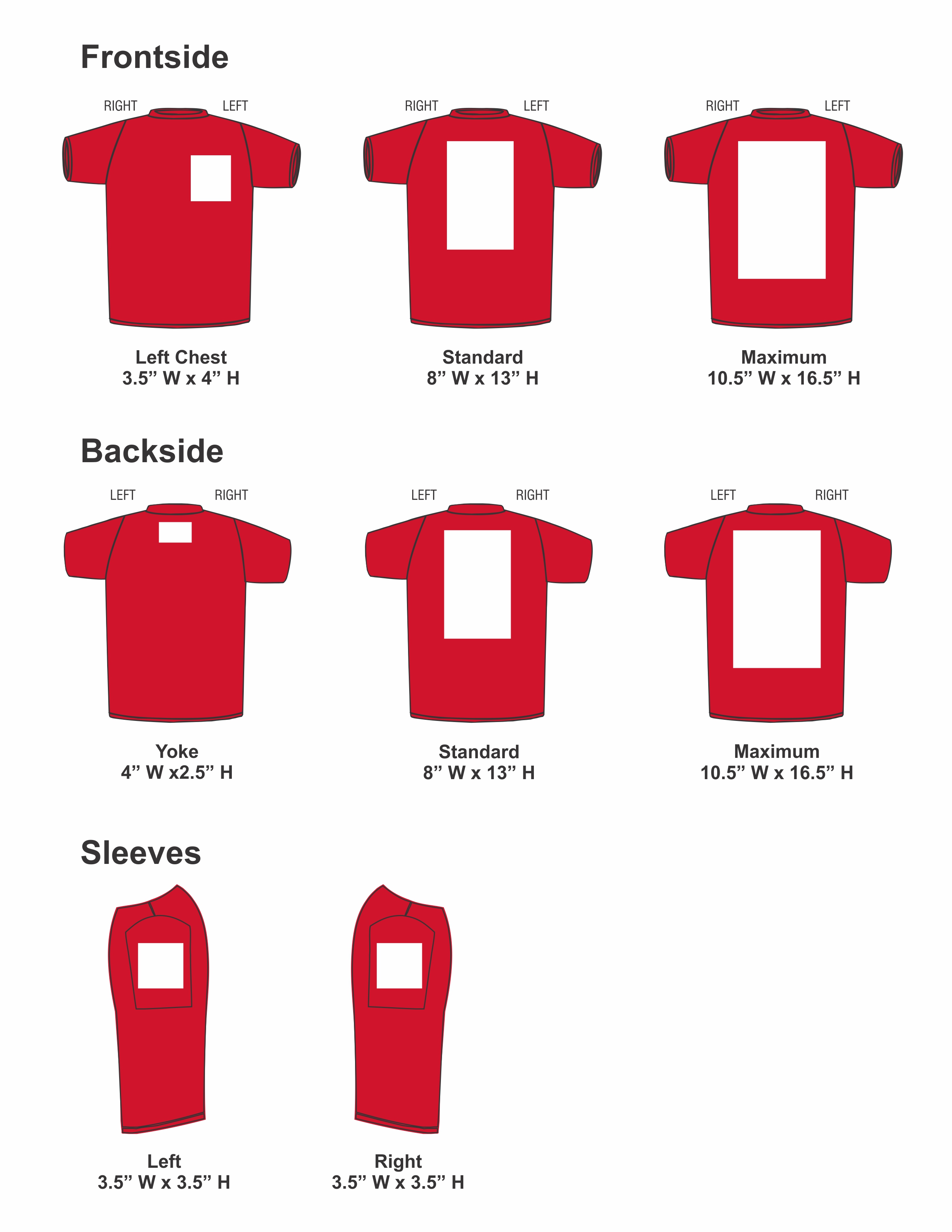 T-Shirt Imprint Locations