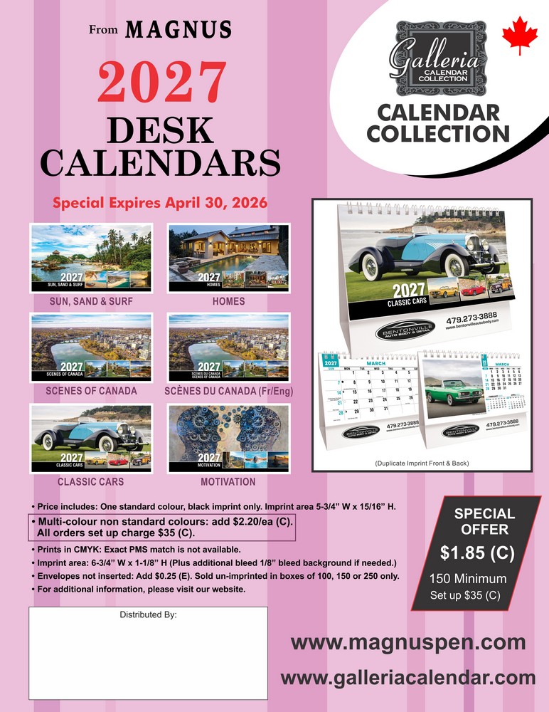 2027 Galleria Desk Calendars
